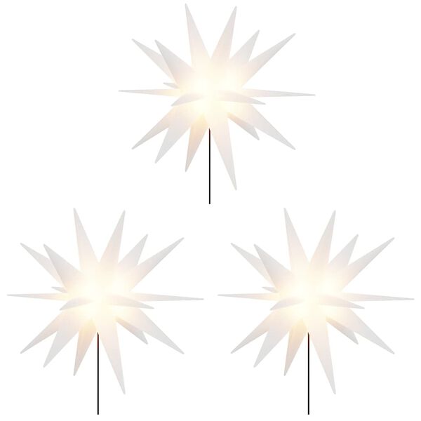 vidaXL Lumi&egrave;res de No&euml;l avec piquets 3 pcs LED pliable blanc 35 cm