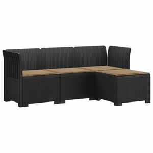 vidaXL Canap&eacute; de jardin 4 places avec coussins style rotin PP