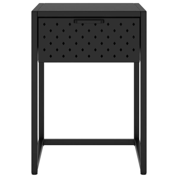 vidaXL Table de chevet Noir 38x35x54 cm Acier