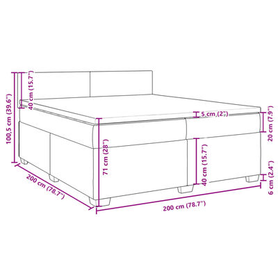 vidaXL Sommier à lattes de lit avec matelas Marron foncé 200x200 cm