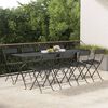 vidaXL Chaises de bistrot pliantes lot de 8 Noir R&eacute;sine tress&eacute;e acier