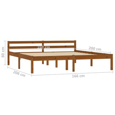 vidaXL Cadre de lit sans matelas marron miel pin massif 160x200 cm