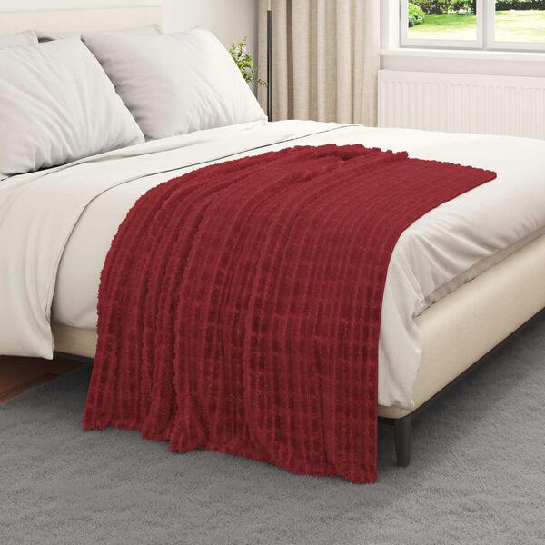 vidaXL Jet&eacute; Rouge Bordeaux 150 x 130 cm Toison