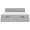 vidaXL Cadre de lit ottoman avec matelas gris clair 200x200 cm velours