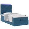 vidaXL Cadre de lit ottoman avec matelas bleu fonc&eacute; 90x200 cm velours