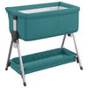 vidaXL Lit pour b&eacute;b&eacute; avec matelas Vert Tissu de lin