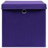 vidaXL Bo&icirc;tes de rangement avec couvercles 10 pcs 28x28x28 cm Violet