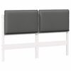 vidaXL T&ecirc;te de lit capitonn&eacute;e Blanc et gris clair 120 cm Pin massif