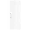 vidaXL Buffet haut Blanc brillant 34,5x34x180 cm Bois d'ing&eacute;nierie