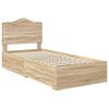 vidaXL Cadre de lit Ch&ecirc;ne Sonoma 100 x 200 cm Bois d'ing&eacute;nierie