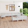 vidaXL Salon de jardin 12 pcs Blanc Bois de pin massif