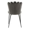 Venture Home Chaises &agrave; manger lot de 2 Limhamn velours noir et gris