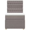 vidaXL Sommier &agrave; lattes de lit avec matelas Taupe 90x200 cm Tissu