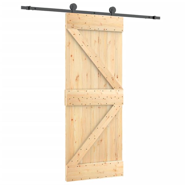 vidaXL Porte coulissante et kit de quincaillerie 70x210 cm pin massif