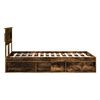 vidaXL Cadre de lit Ch&ecirc;ne fum&eacute; 120 x 200 cm Bois de pin massif