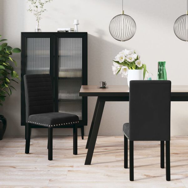 vidaXL Chaises &agrave; manger lot de 2 noir velours