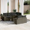 vidaXL Salon de jardin 11 pcs avec coussins gris r&eacute;sine tress&eacute;e