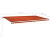 vidaXL Auvent manuel r&eacute;tractable 600x350 cm Orange et marron