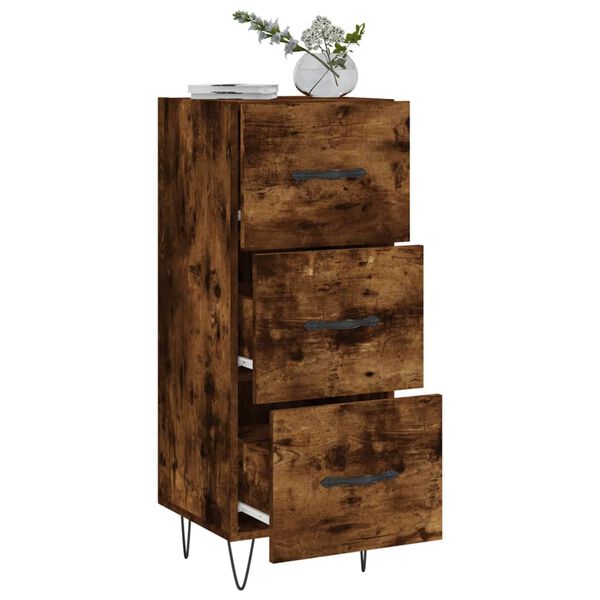vidaXL Buffet Ch&ecirc;ne fum&eacute; 34,5x34x90 cm Bois d'ing&eacute;nierie