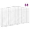 vidaXL Paniers &agrave; gabions arqu&eacute;s 4 pcs 400x50x200/220 cm Fer galvanis&eacute;