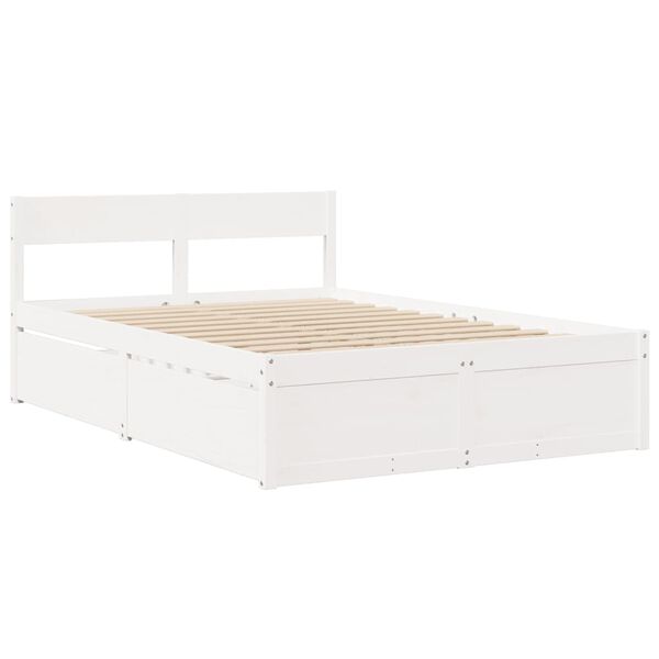 vidaXL Cadre de lit sans matelas blanc 120x200 cm bois de pin massif