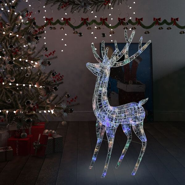 vidaXL Renne de No&euml;l XXL Acrylique 250 LED 180 cm Color&eacute;