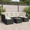 vidaXL Ensemble de canap&eacute; de jardin 8 pcs Noir et Cr&egrave;me polyrotin