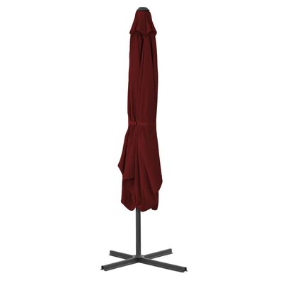 vidaXL Parasol de jardin et mât en acier rouge bordeaux 250x250x230 cm