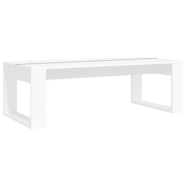 vidaXL Table basse Blanc 110x50x35 cm Bois d'ing&eacute;nierie