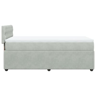 vidaXL Sommier à lattes de lit et matelas Gris clair 90x190 cm Velours