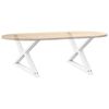 vidaXL Pieds de table basse 2 pi&egrave;ces Blanc 70 x (42-43,3) cm Acier
