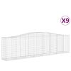 vidaXL Paniers &agrave; gabions arqu&eacute;s 9 pcs 400x50x100/120 cm Fer galvanis&eacute;