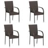 vidaXL Chaises empilables d'extérieur lot de 4 Résine tressée Marron