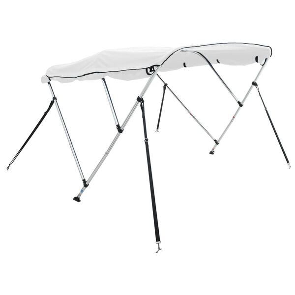 vidaXL Toit bimini &agrave; 3 arceaux parois lat&eacute;rales 183x(185-198)x137 cm