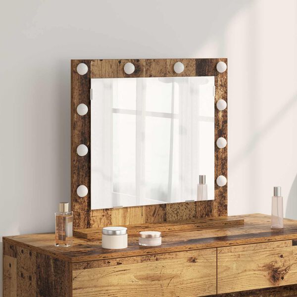 vidaXL Miroir de vanit&eacute; Rectangulaire Bois ancien 60 x 55 x 18 cm