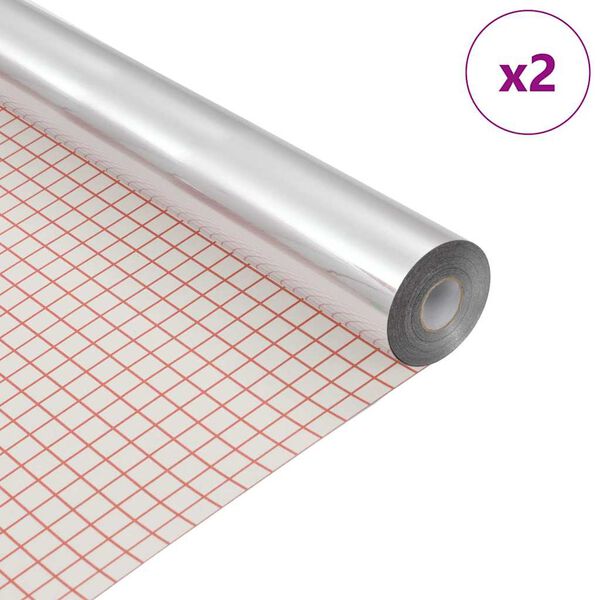 vidaXL Film Miroir Auto-adh&eacute;sif 60 x 200 cm 2 pcs Argent&eacute; PET