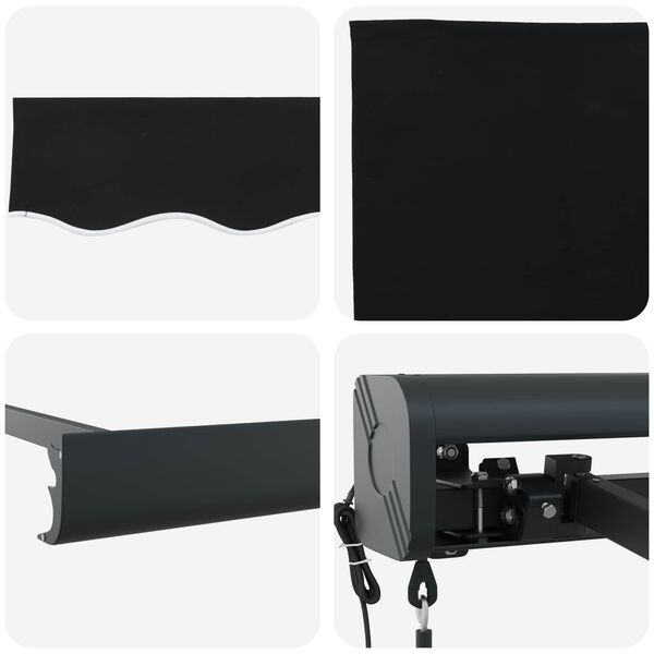 vidaXL Auvent Noir 350 x 250 x 165 cm Polyester et Aluminium