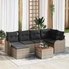 vidaXL Ensemble de canap&eacute; de jardin avec coussin 7 pcs Gris polyrotin