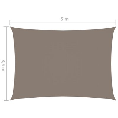 vidaXL Voile de parasol tissu oxford rectangulaire 3,5x5 m taupe