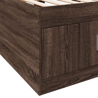 vidaXL Lit de jour avec tiroirs sans matelas chêne marron 90x190 cm