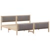 vidaXL Cadre de lit Marron et taupe 200 x 200 cm Bois massif en pin
