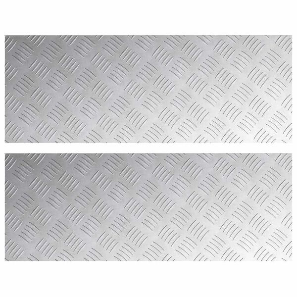 vidaXL Nez de marche Rectangulaire 2 pcs Argent&eacute; 80 x 30 cm Aluminium