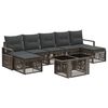 vidaXL Ensemble de canap&eacute; de jardin 8 pc Gris et Gris fonc&eacute;