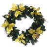 vidaXL Couronne de No&euml;l avec lumi&egrave;res LED vert 60 cm PVC