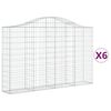 vidaXL Paniers &agrave; gabions arqu&eacute;s 6 pcs 200x30x120/140 cm Fer galvanis&eacute;