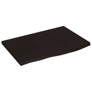 vidaXL &Eacute;tag&egrave;re murale marron fonc&eacute; 60x40x2 cm bois ch&ecirc;ne massif trait&eacute;