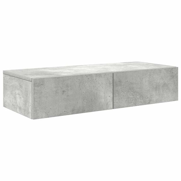 vidaXL &Eacute;tag&egrave;re murale avec tiroirs gris b&eacute;ton bois d'ing&eacute;nierie