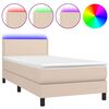 vidaXL Sommier &agrave; lattes de lit avec matelas LED Cappuccino 100x200 cm
