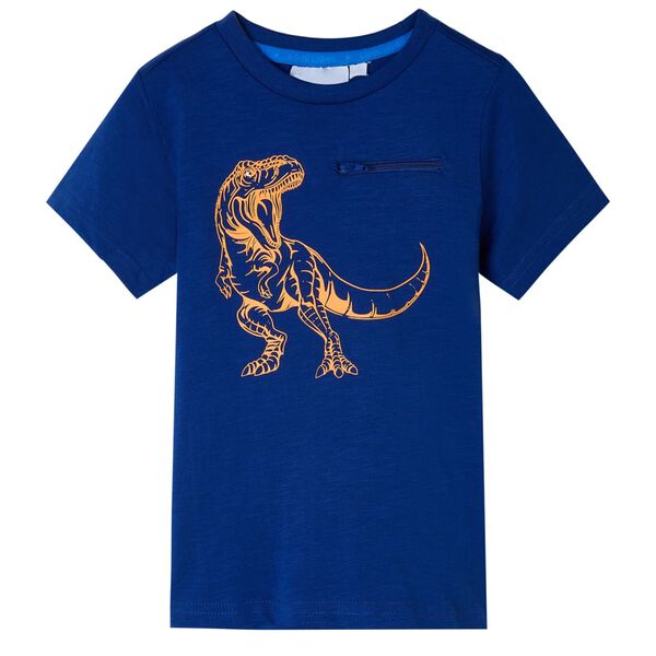T-shirt pour enfants avec manches courtes bleu fonc&eacute; 116
