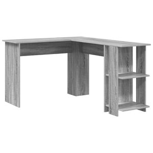 vidaXL Bureau d'angle Gris Sonoma Bois d'ing&eacute;nierie